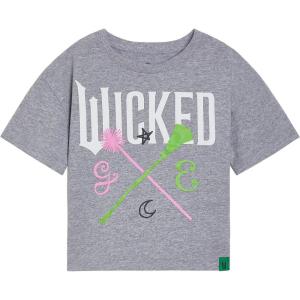 imagewicked Girls Cropped Boxy Drop Shoulder TShirt Toddler to Adult Sizes 2T  2XLHeather Gray  Wicked