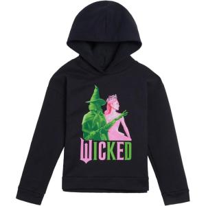 imagewicked Girls Fleece Drop Shoulder Pullover Hoodie Toddler to Adult Sizes 2T  2XLBlack  Glinda  Elphaba