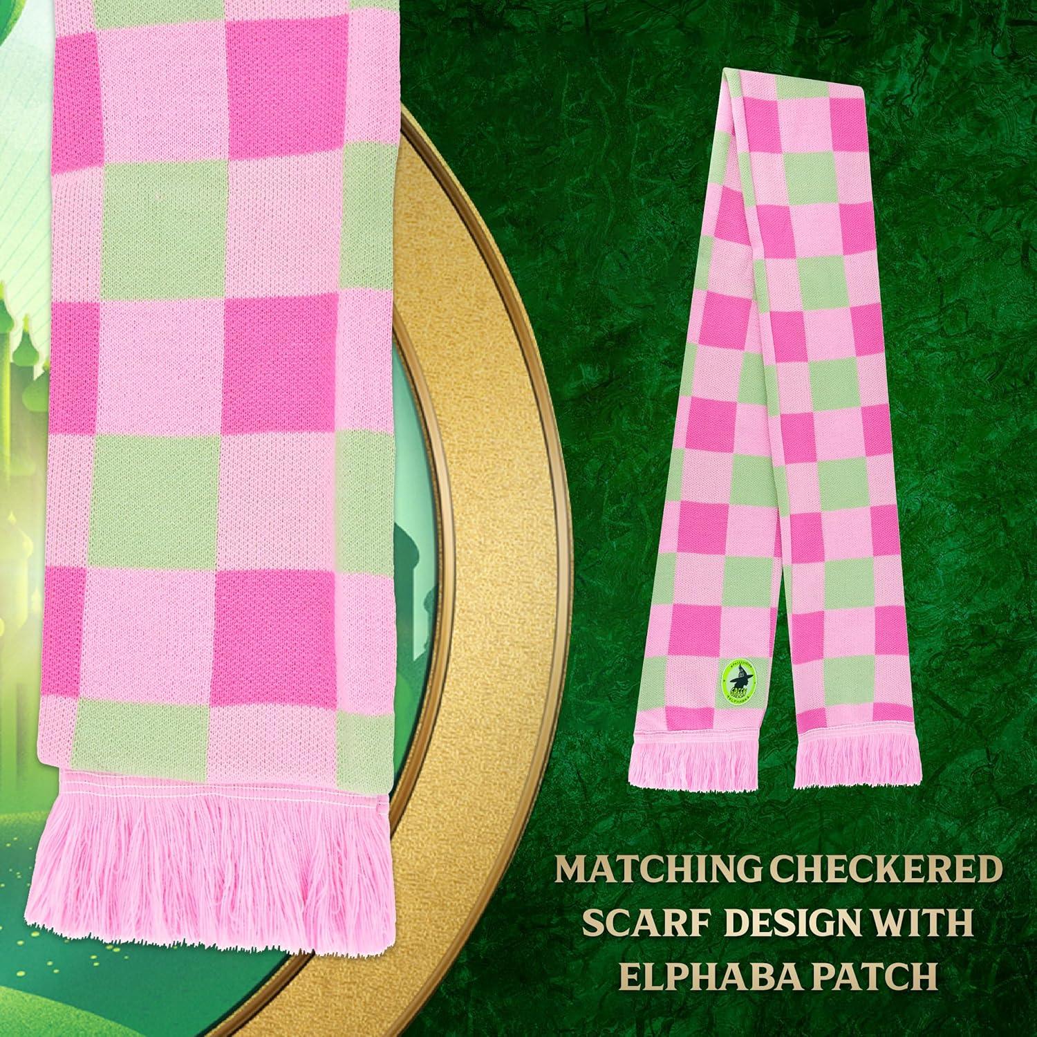 imageConcept One Unisex Wicked Beanie Hat and Scarf Set Adult Cuffed Knit CapPink and Green