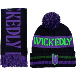 imageConcept One Unisex Wicked Beanie Hat and Scarf Set Adult Cuffed Knit CapBlack