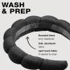 imageConair Spa Makeup and Face Washing Headband Pink Bubble Design 1 Count UltraAbsorbent Microfiber Headband for Washing Face Soft Terry Cloth NoSqueeze NoPull Band Gentle on Hair and HeadBlack