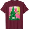 imageWicked UnisexKids Movie TieIn TShirt Black Small Short Sleeve Crew Neck Tonal Effect Movie DesignBurgundy