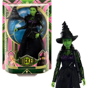 imageMattel Universal Wicked Elphaba Fashion Doll ampamp Accessories with Green Skin Braided Black Hair Posability ampamp Removable Ballroom Look