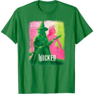 imageWicked UnisexKids Movie TieIn TShirt Black Small Short Sleeve Crew Neck Tonal Effect Movie DesignKelly Green