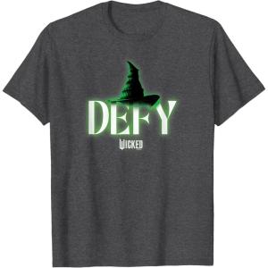 imageWicked Defy TShirt  Black Small Unisex Short Sleeve VNeck Modern Letter Print Movie TieIn HolidayDark Heather Grey