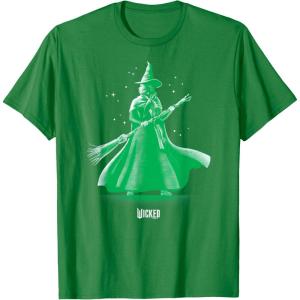 imageWicked UnisexAdults Classic Fit Green Elphaba Pose Tonal TShirtKelly Green