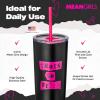 imageDragon Glassware x Barbie Vacuum Insulated Tumbler with Lid and Straw  24 oz Tumbler Cup with 2 Straws  Stainless Steel Tumbler with Straw for Water Iced Tea  Travel Coffee Tumbler  Love Out LoudMean Girls  Fetch