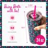 imageDragon Glassware x Barbie Vacuum Insulated Tumbler with Lid and Straw  24 oz Tumbler Cup with 2 Straws  Stainless Steel Tumbler with Straw for Water Iced Tea  Travel Coffee Tumbler  Love Out LoudBarbie  Christmas