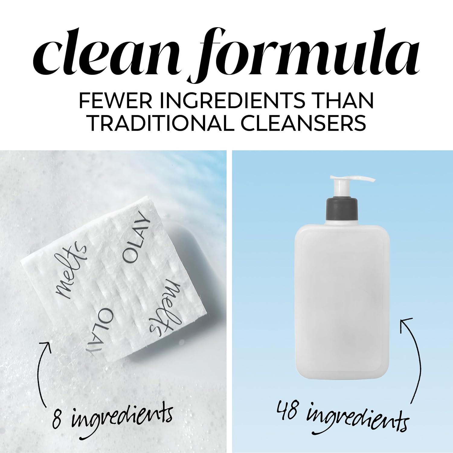 imageOlay Face Wash Vitamin C Cleansing Melts Daily Use Gentle Cleanser For All Skin Types Travel Size Soft Citrus Scent WaterActivated to Clean Tone and Refresh 64ct 2 Pack x 32ctVitamin C