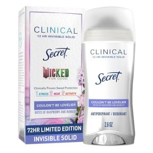 imageSecret Clinical Strength Antiperspirant Deodorant for Women Wickedly Wonderful 3X Sweat Protection 72hr Sweat ampamp Odor Protection PH Balanced Invisible Solid Cashmere Woods ampamp Lime Scent 26 ozRaspberry  Bubbles