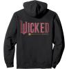 imageWicked Movie Logo Glinda Pink And Gold Wand Pullover HoodieBlack