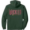 imageWicked Movie Logo Glinda Pink And Gold Wand Pullover HoodieDark Green