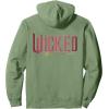 imageWicked Movie Logo Glinda Pink And Gold Wand Pullover HoodieSage Green