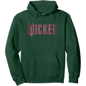 imageWicked Movie Logo Glinda Pink And Gold Pullover HoodieDark Green