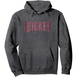 imageWicked Movie Logo Glinda Pink And Gold Pullover HoodieDark Heather Grey