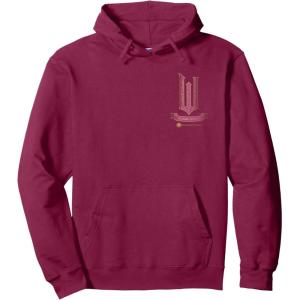imageWicked Movie Logo Glinda Pink And Gold Wand Pullover HoodieBurgundy