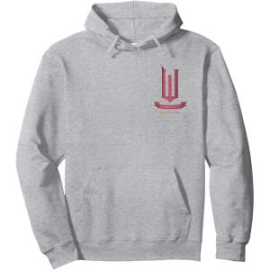 imageWicked Movie Logo Glinda Pink And Gold Wand Pullover HoodieHeather Grey