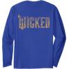 imageWicked For Good Ozian Gold Logo Front And Back Long Sleeve TShirtRoyal Blue