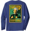 imageWicked For Good The Wizard Sees Everything Front ampamp Back Long Sleeve TShirtNavy Blue