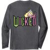 imageWicked Logo Glinda Daydreaming Playful Cartoon Style Long Sleeve TShirtDark Heather Grey