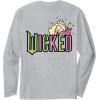 imageWicked Logo Glinda Daydreaming Playful Cartoon Style Long Sleeve TShirtHeather Grey