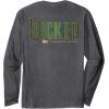 imageWicked Movie Logo Elphaba Green And Gold Broom Long Sleeve TShirtDark Heather Grey