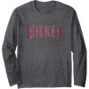 imageWicked Movie Logo Glinda Pink And Gold Long Sleeve TShirtDark Heather Grey