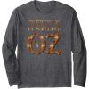 imageWicked The Wizard Theres No Place Like Oz FampampB Long Sleeve TShirtDark Heather Grey