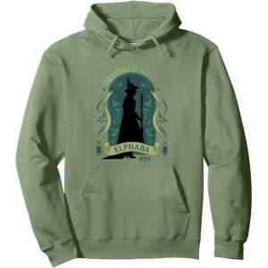imageWicked Elphaba Destined To Fly Silhouette Pullover HoodieSage Green