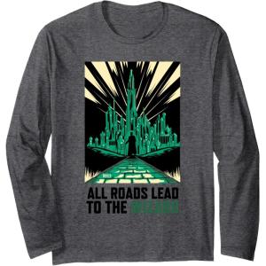 imageWicked For Good All Roads Lead to the Wizard Long Sleeve TShirtDark Heather Grey