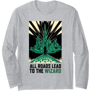 imageWicked For Good All Roads Lead to the Wizard Long Sleeve TShirtHeather Grey