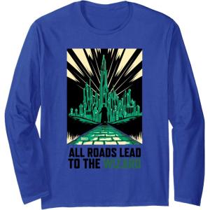 imageWicked For Good All Roads Lead to the Wizard Long Sleeve TShirtRoyal Blue