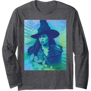 imageWicked For Good Elphaba Close Up Florals Long Sleeve TShirtDark Heather Grey