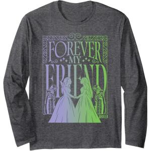 imageWicked For Good Forever My Friend Silhouettes Long Sleeve TShirtDark Heather Grey