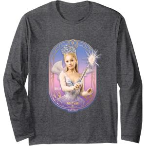 imageWicked For Good Glinda Sparkling Wand Long Sleeve TShirtDark Heather Grey