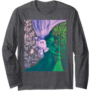 imageWicked For Good Glinda and Elphaba in Perfect Contrast Long Sleeve TShirtDark Heather Grey
