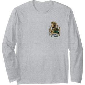 imageWicked For Good Made of Straw Front ampamp Back Long Sleeve TShirtHeather Grey