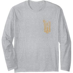 imageWicked For Good Ozian Gold Logo Front And Back Long Sleeve TShirtHeather Grey