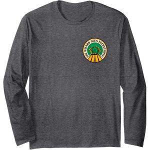 imageWicked For Good The Wizard Sees Everything Front ampamp Back Long Sleeve TShirtDark Heather Grey