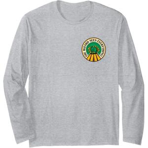 imageWicked For Good The Wizard Sees Everything Front ampamp Back Long Sleeve TShirtHeather Grey