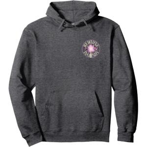 imageWicked For Good We Believe in Glinda Front ampamp Black Pullover HoodieDark Heather Grey