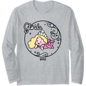 imageWicked Glinda Daydreaming Playful Cartoon Style Long Sleeve TShirtHeather Grey