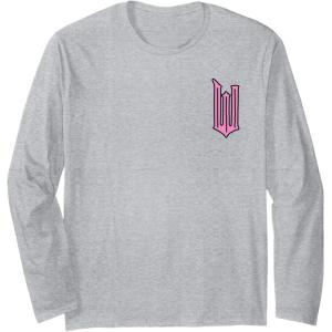 imageWicked Logo Glinda Daydreaming Playful Cartoon Style Long Sleeve TShirtHeather Grey