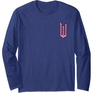 imageWicked Logo Glinda Daydreaming Playful Cartoon Style Long Sleeve TShirtNavy Blue