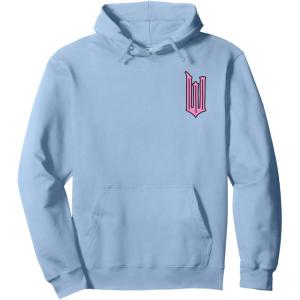 imageWicked Logo Glinda Daydreaming Playful Cartoon Style Pullover HoodieDusty Blue