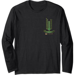 imageWicked Movie Logo Elphaba Green And Gold Broom Long Sleeve TShirtBlack