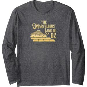 imageWicked The Marvellous Land Of Oz Yellow Brick Road FampampB Long Sleeve TShirtDark Heather Grey