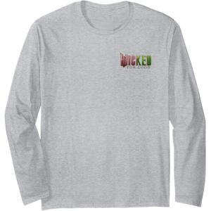 imageWicked for Good Glinda Bubble Poster Front ampamp Back Long Sleeve TShirtHeather Grey