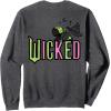imageWicked Logo Elphaba Daydreaming Playful Cartoon Style SweatshirtDark Heather Grey