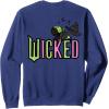 imageWicked Logo Elphaba Daydreaming Playful Cartoon Style SweatshirtNavy Blue